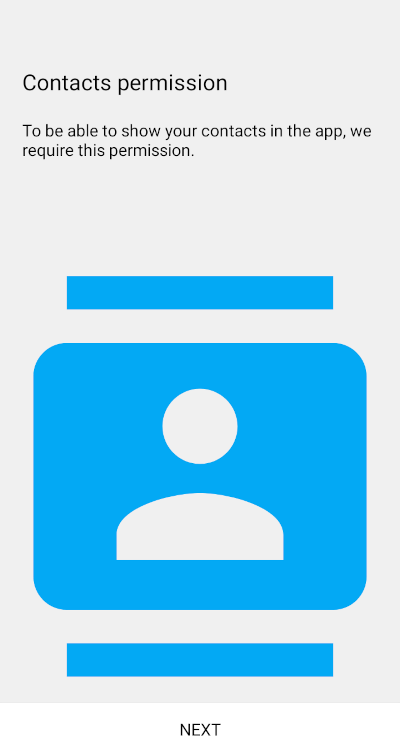 Softphone app contacts permission request