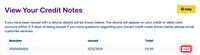 View your credit notes