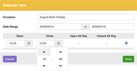 Business Hours Calendar Item Business Hours Calendar Item