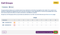 Adding extensions to call groups Adding extensions to call groups