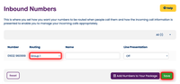 Routing inbound numbers to call groups Routing inbound numbers to call groups