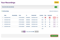Manage your call recordings Manage your call recordings