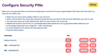 Configure master accoubnt security PIN