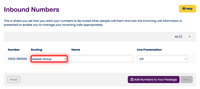 Inbound number routing