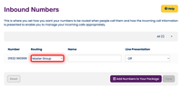 Inbound number routing Inbound number routing