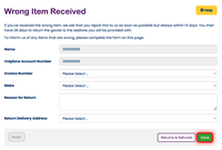 Returning wrong item received