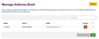 Calling a user from your address book Calling a user from your address book