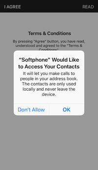 Softphone app phone permission request Softphone app phone permission request