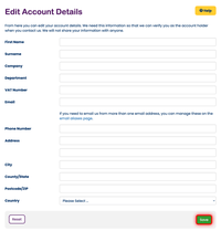 Edit your account details Edit your account details
