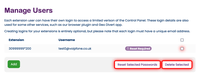 Resetting web user password, delete web user Resetting web user password, delete web user