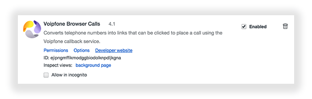 Voipfone Browser Calls Extension