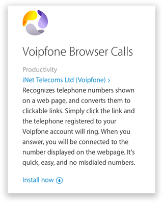 Voipfone Browser Calls Install