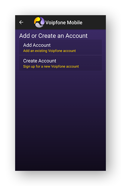Add/Create Account