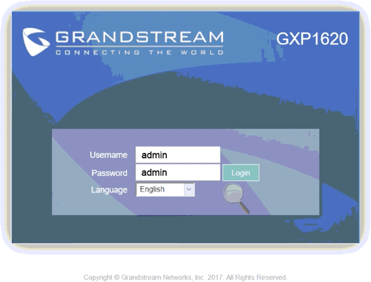 Grandstream GXP1620 Login