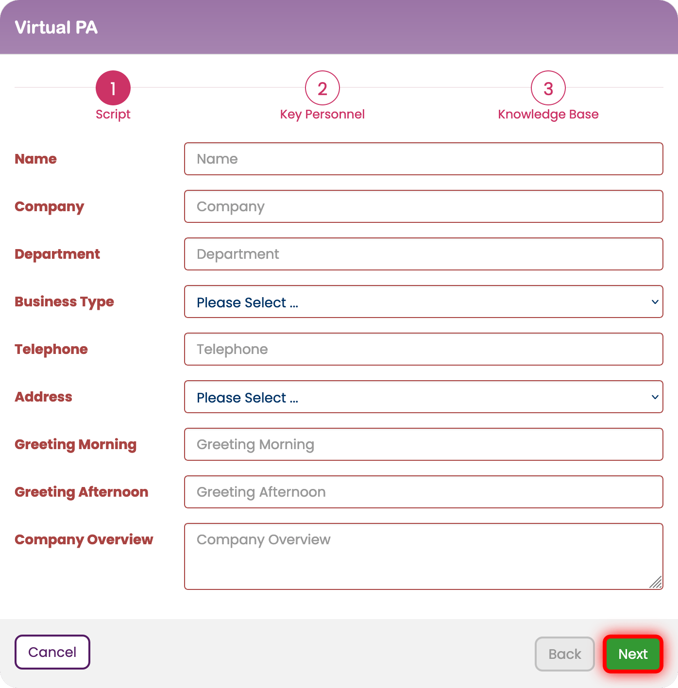 Configuring your Voipfone PA script Configuring your Voipfone PA script