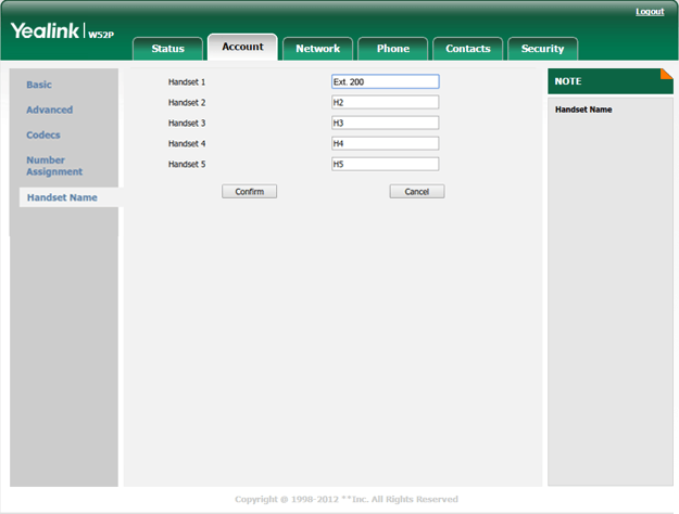 Yealink W52p Handset Name